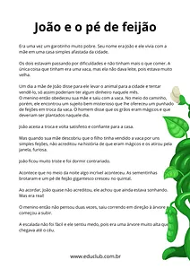 Interpretação de texto João e o Pé de Feijão