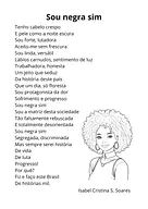 Sou negra sim, de Isabel Cristina Soares para 5º Ano, 4º Ano, 3º Ano, 2º Ano, 1º Ano de Datas Comemorativas, Biblioteca, P...