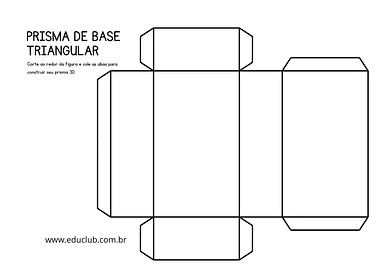 Prisma de base triangular para montar Prisma de base triangular para montar para 3º Ano, 2º Ano, 1º Ano de Geometria, Sólidos geométricos - Material educacional