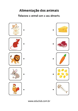 Atividade sobre alimentação dos animais Atividade sobre alimentação dos animais para 4º Ano, 3º Ano de Ciências, Alimentos - Material educacional