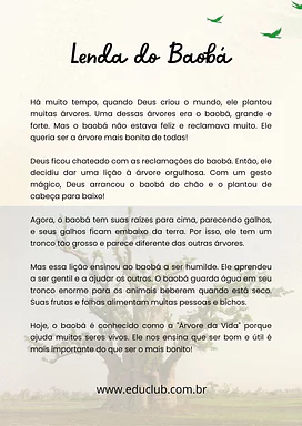 Lenda do Baobá Lenda do Baobá para 5º Ano, 4º Ano, 3º Ano, 2º Ano, 1º Ano de Lendas, Biblioteca - Material educacional