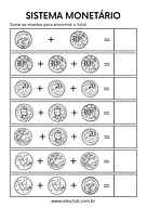 Atividade sistema monetário Atividade sistema monetário para 4º Ano, 3º Ano, 2º Ano de Matemática, Dinheiro, Educação Financeira - Material educacional