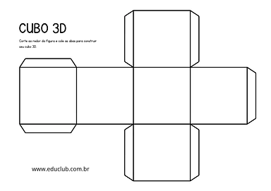 Cubo para montar Cubo para montar para 5º Ano, 4º Ano, 3º Ano, 2º Ano, 1º Ano de Geometria, Sólidos geométricos - Material educacional