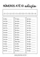 Atividade de adição na horizontal para 2º Ano, 1º Ano de Operações básicas, Matemática - Material educacional