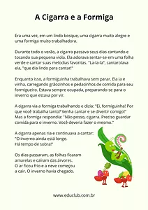 A cigarra e a formiga