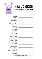 Palavras embaralhadas do Halloween Palavras embaralhadas do Halloween para 5º Ano, 4º Ano, 3º Ano de Língua Portuguesa, Vocabulário, Ortografia - Material ed...