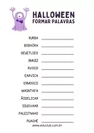 Palavras embaralhadas do Halloween