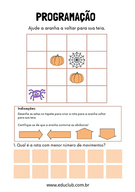 Atividade de programação para crianças Atividade de programação para crianças para 3º Ano, 2º Ano de Informática, Programação, Pensamento Computacional - Materia...