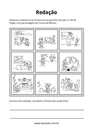 Redação João e o Pé de Feijão Redação João e o Pé de Feijão para 4º Ano, 3º Ano de Língua Portuguesa - Material educacional