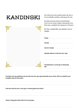 Atividade sobre Kandinsky Atividade sobre Kandinsky para 5º Ano, 4º Ano, 3º Ano de Pensamento Criativo, Artes, Pintura - Material educacional