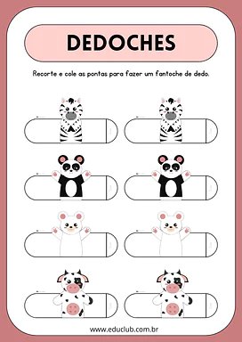 Dedoches de animais para imprimir Dedoches de animais para imprimir para Creche, Pré-Escola de Teatro, Artes - Material educacional