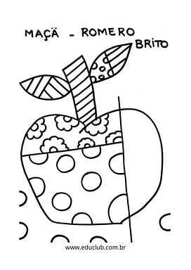 Romero Britto para colorir Romero Britto para colorir para 2º Ano, 1º Ano de Desenhos, Artes - Material educacional