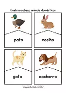 Quebra-cabeça animais domésticos