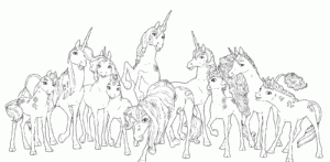 familia de unicornios para colorir