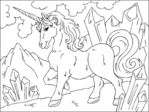 unicornio elegante para colorir