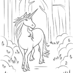 unicornio passeando para colorir