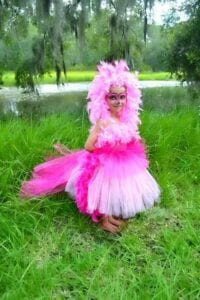 Fantasia de flamingo para criança