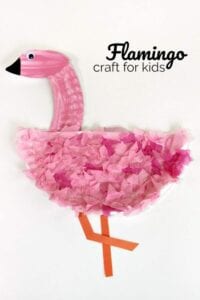 Flamingo feito com papel craft