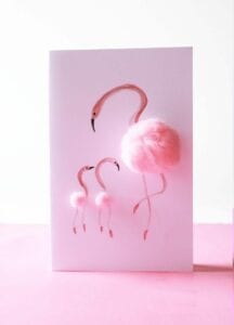Flamingo feito com pompom
