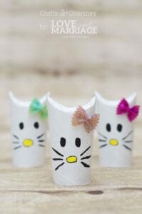 Animais com rolo de papel higiênico - Hello Kitty