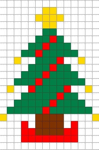 Desenhos quadriculados - árvore de Natal