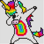 Pixel art - unicórnio dançando