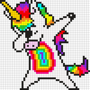 Pixel art - unicórnio dançando