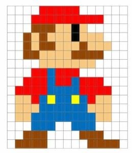 Desenhos quadriculados - Mario