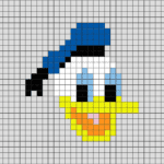 Desenhos quadriculados - Pato Donald