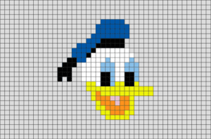 Desenhos quadriculados - Pato Donald