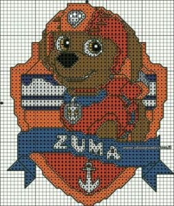 Desenhos quadriculados - Patrulha Canina Zuma