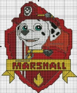Desenhos quadriculados - Patrulha Canina Marshall