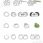 Desenhos kawaii para desenhar e colorir animais 01