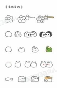 Desenhos kawaii para desenhar e colorir animais 01