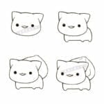 Desenhos kawaii para desenhar e colorir gato