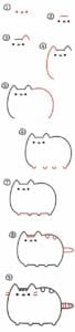 Desenhos kawaii para desenhar e colorir gato fofinho