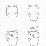 Desenhos kawaii para desenhar e colorir gato pulando