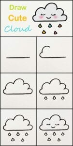 Desenhos kawaii para desenhar e colorir nuvem