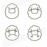 Desenhos kawaii para desenhar e colorir ovelha