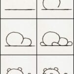 Desenhos kawaii para desenhar e colorir panda deitado
