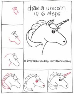 Desenhos kawaii para desenhar e colorir unicornio fofo