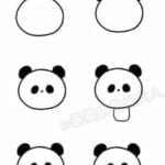 Desenhos kawaii para desenhar e colorir urso panda