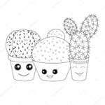 desenhos para colorir kawaii cactus