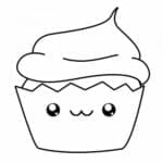 desenhos para colorir kawaii cupcake
