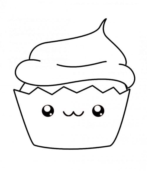 desenhos para colorir kawaii cupcake
