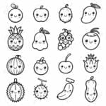 desenhos para colorir kawaii frutas