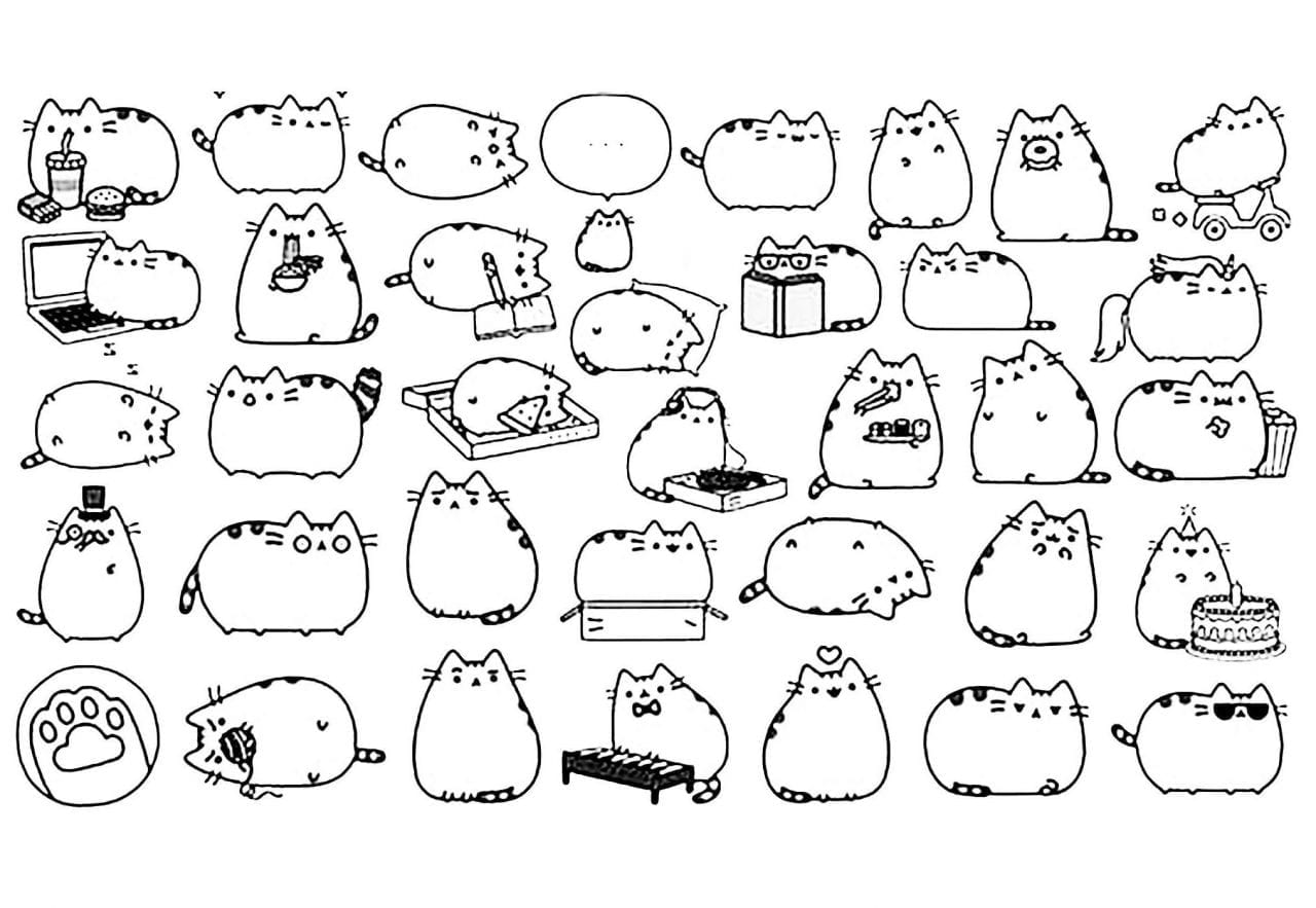 desenhos para colorir kawaii gatinhos