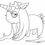 desenhos para colorir kawaii unicornio triste