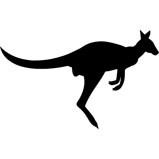 silhuetas de animais mamiferos para imprimir canguru