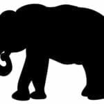silhuetas de animais mamiferos para imprimir elefante